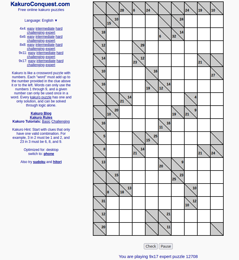 kakuroconquest 9x17 expert