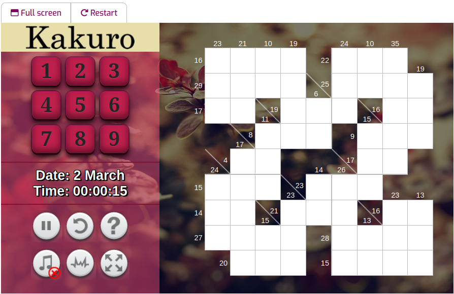 mindgames.com Daily Kakuro